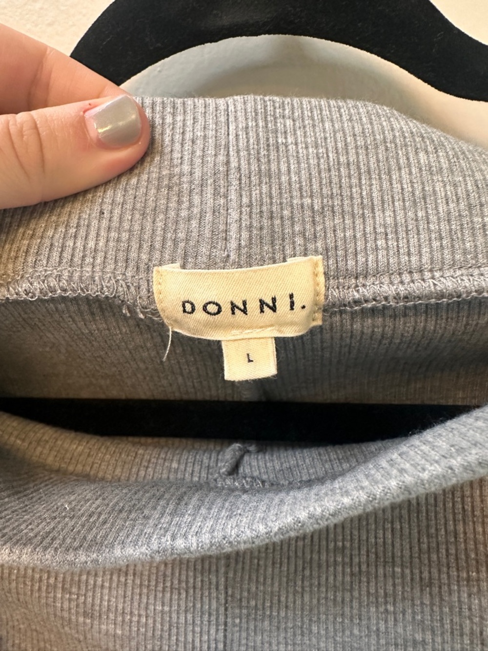 DONNI. Rib Kick Flare in Heather Gray - Picture 2 of 9